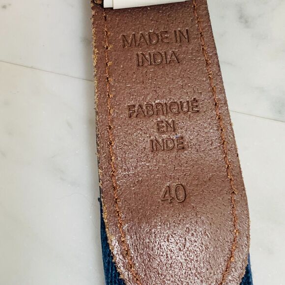 POLO RALPH LAUREN Belt Men 40" Navy Blue Preppy Bear w Stripes Fits: 40"-44" NWT - Picture 6 of 8